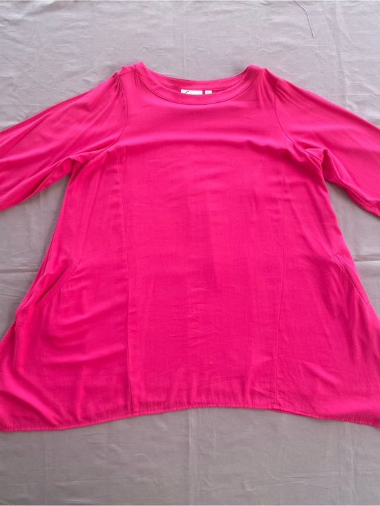 Linea by Louis Dell'Olio Tops - Linea Louis Dell'Olio top size XL hot pink elbow-sleeve swing tunic flowy GUC